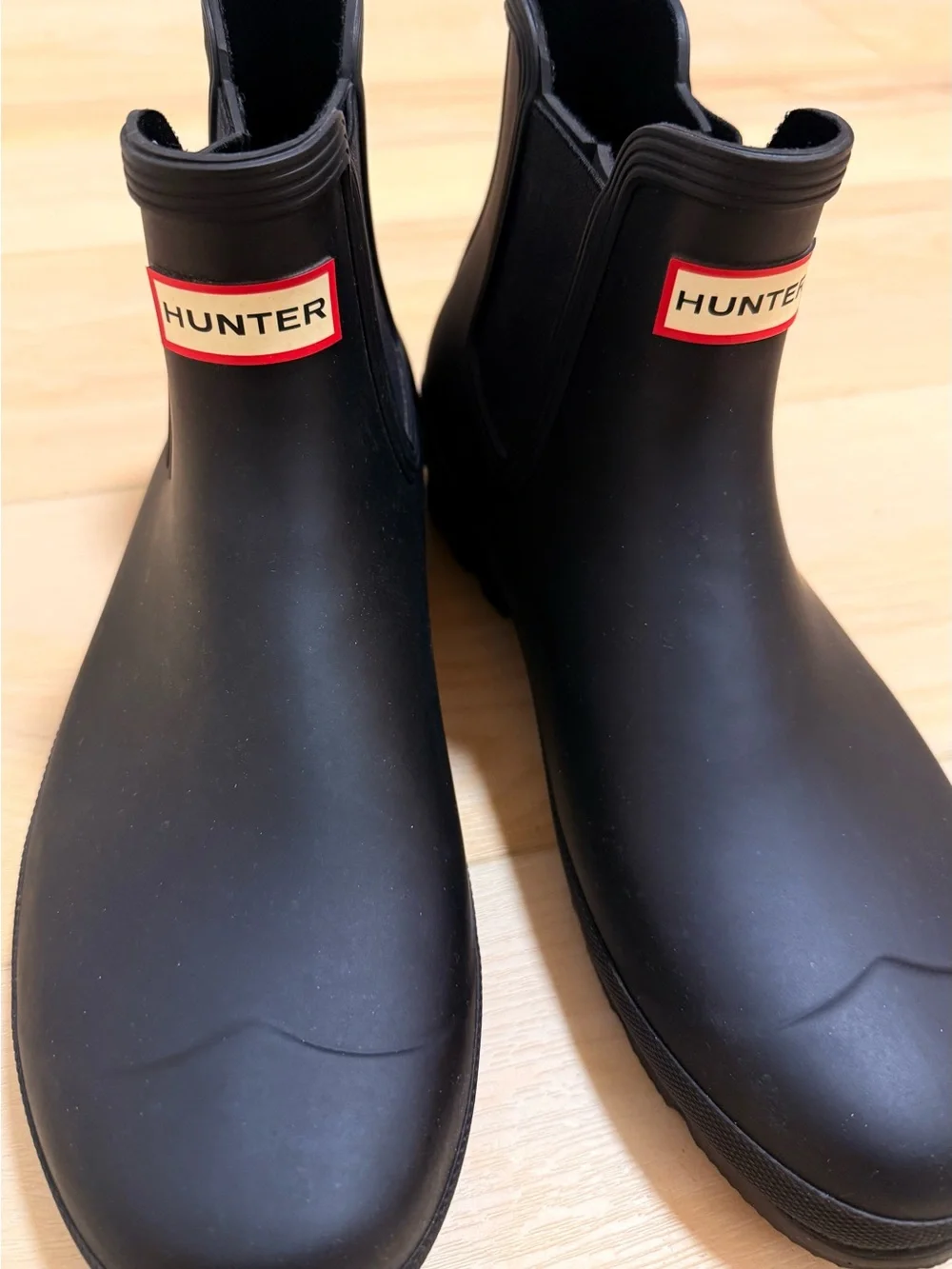 Hunter Men's Black Chelsea Rain Boots, Size 12